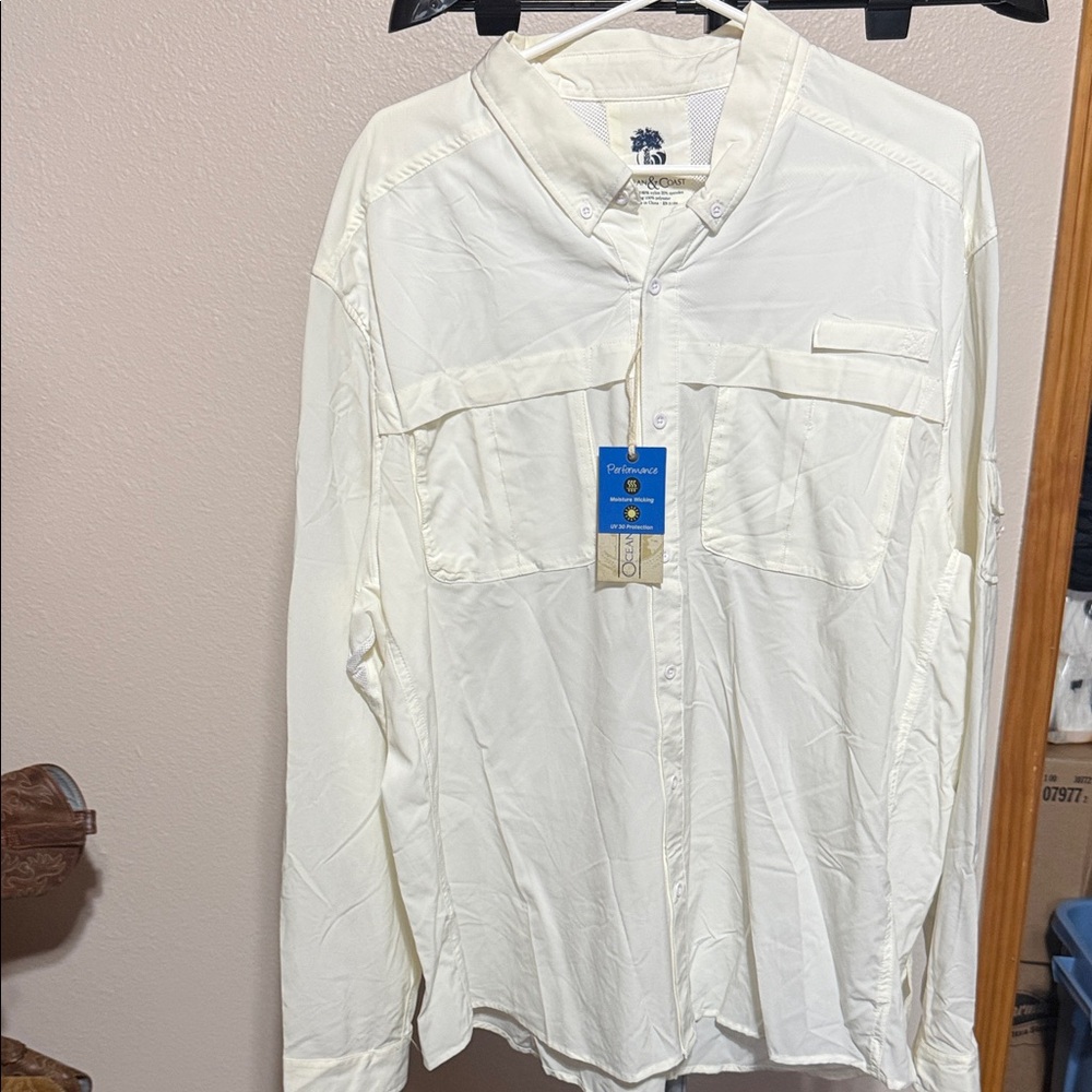 Ocean and Coast‎ Men's Cream Lightweight Shirt Jacket